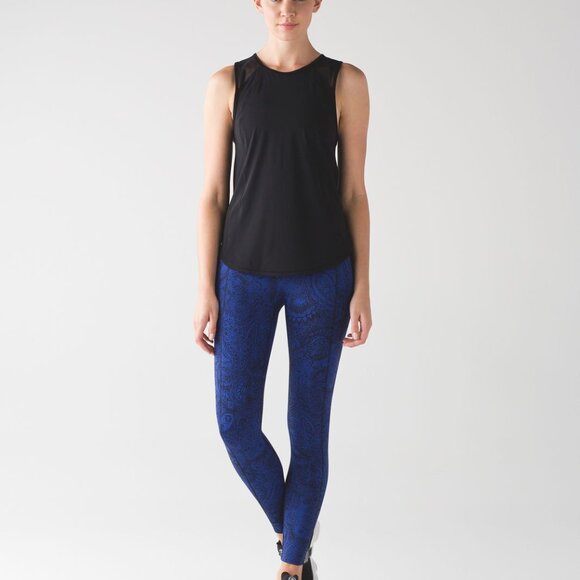 Lululemon Like Nothing Leggings 7/8 Tight - Antique Paisley Sapphire Blue Black - Picture 9 of 13